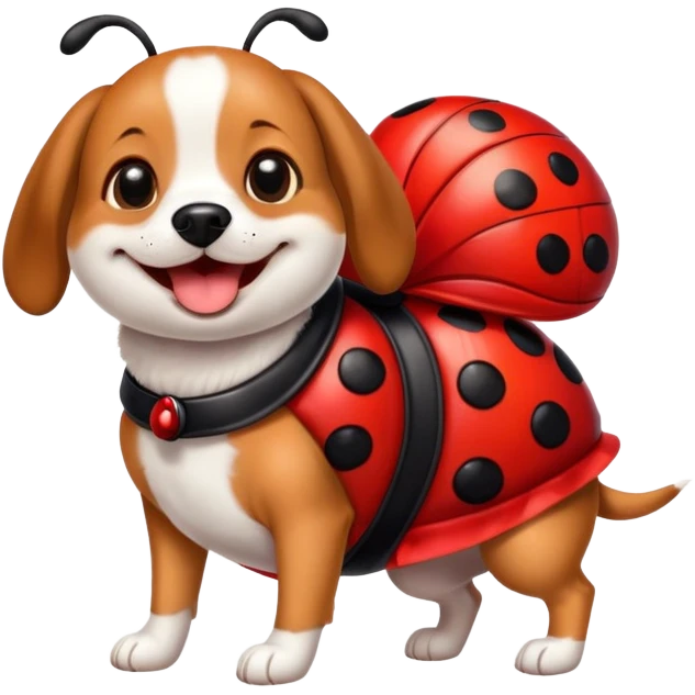 dog wearing a ladybug costume emoji