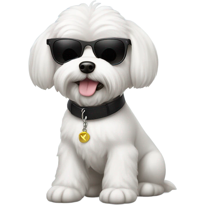 I need a bichon maltese boy with a sunglasses  emoji