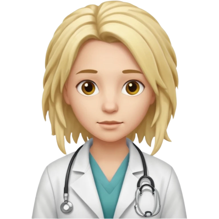 blonde girl doctor with dreadlock emoji