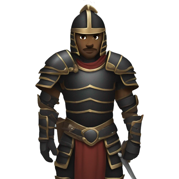 gladiator human in black armor rpg emoji