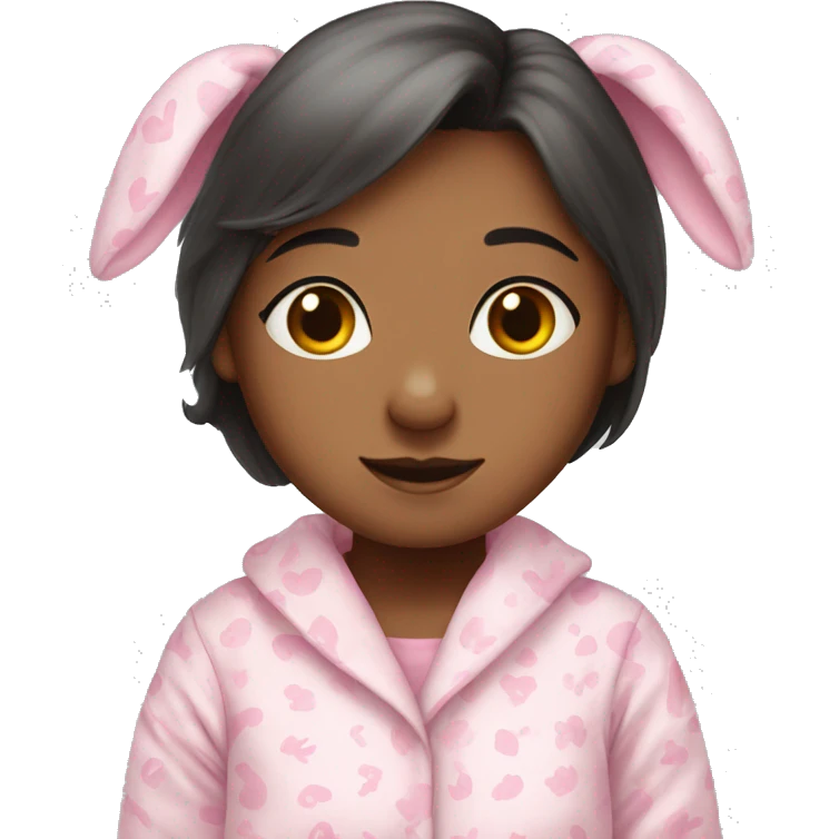 girl in pink bunny pyjamas emoji