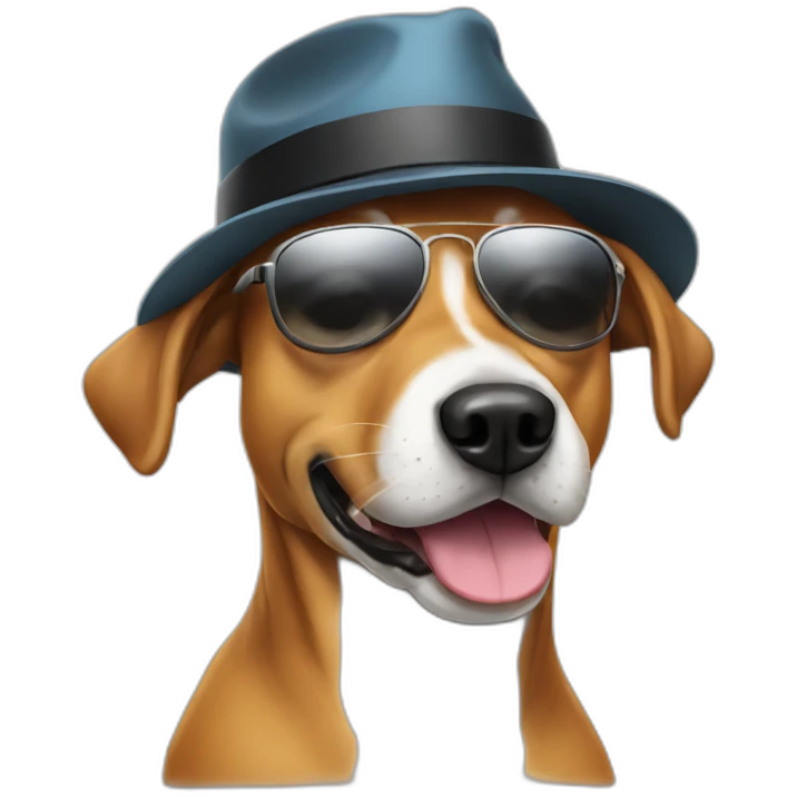 Dog with hat and sunglasses emoji