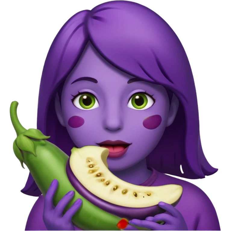 Eating eggplant emoji