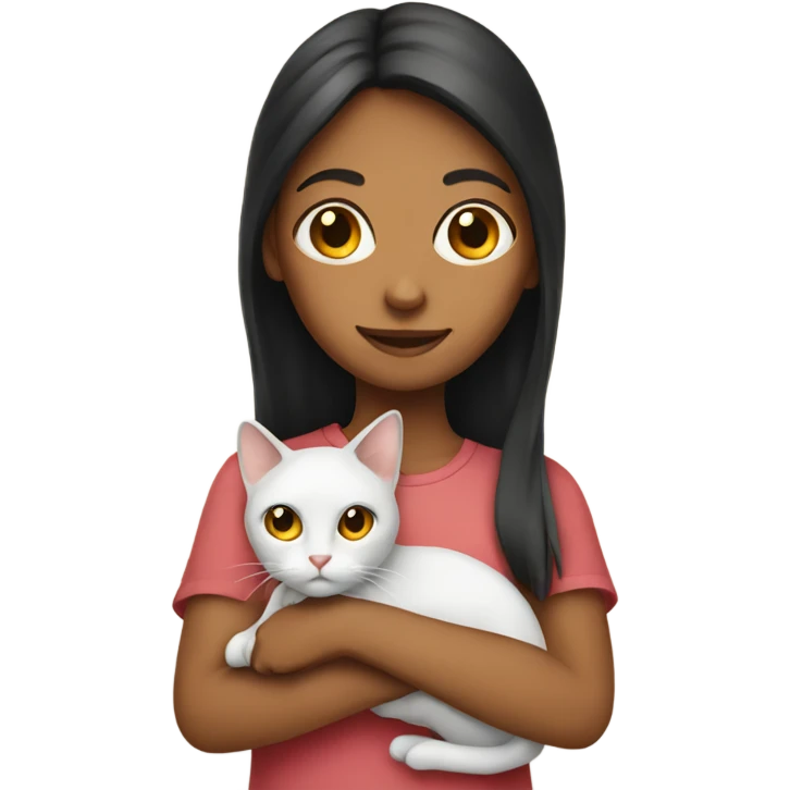 Girl holding cat emoji