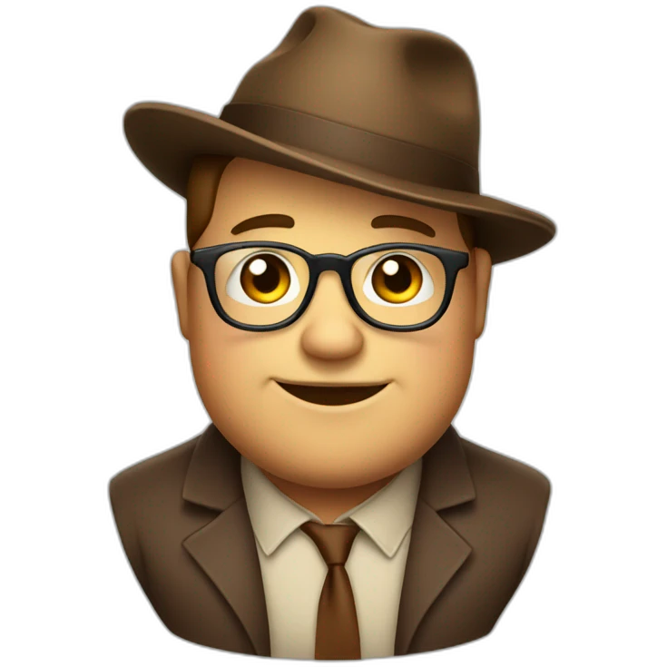 fat smug face with glasses and a brown fedora emoji