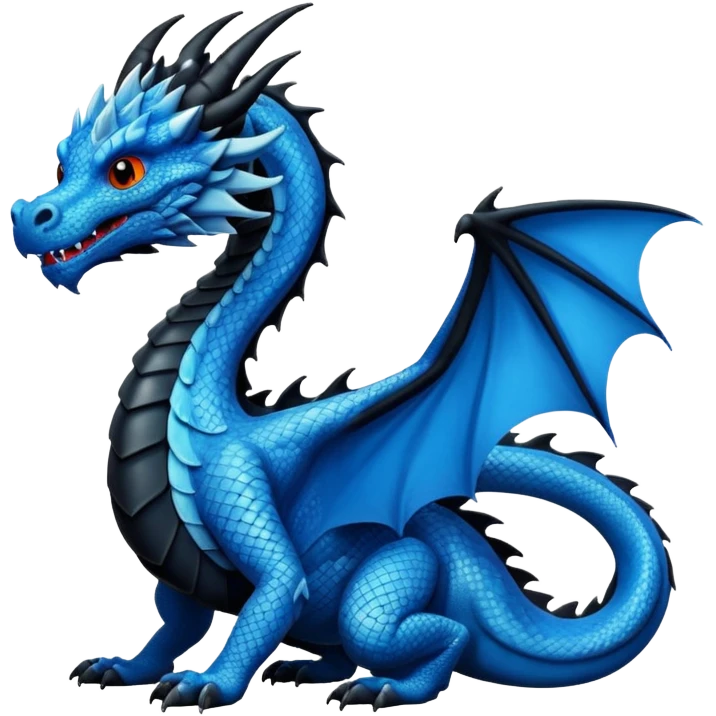Dragon bleu et noir emoji