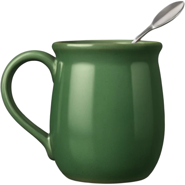 mug, vintage style, deep green color emoji