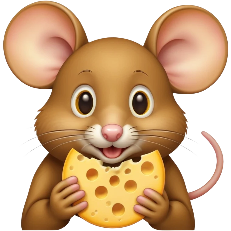 cartoon mouse jerry eating cheese emoji