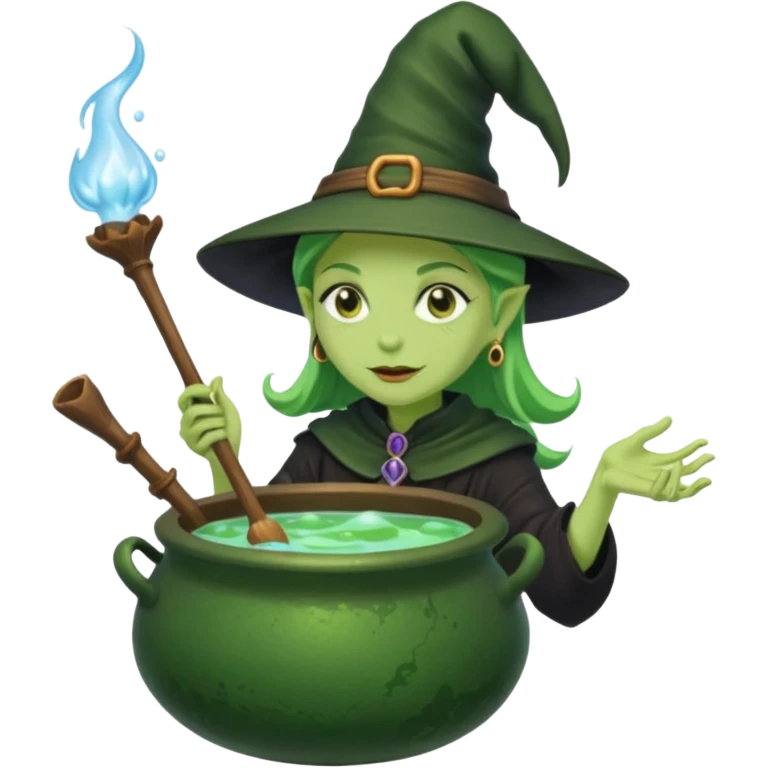 green witch cooking potion emoji