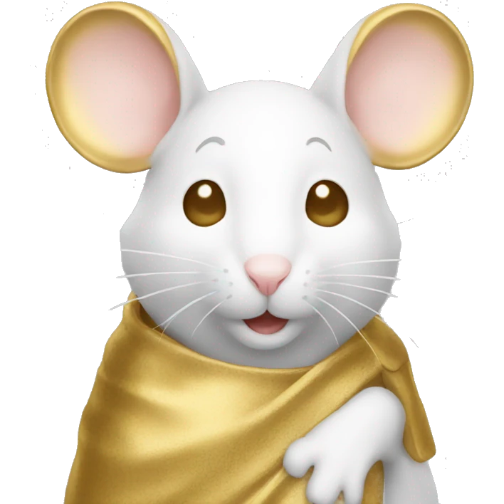 mouse gold and white emoji