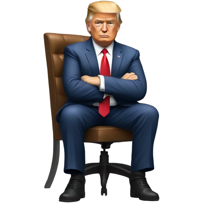 Trump slouching in a chair  emoji