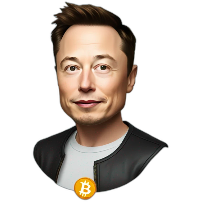 Elon Musk with Bitcoin logo emoji