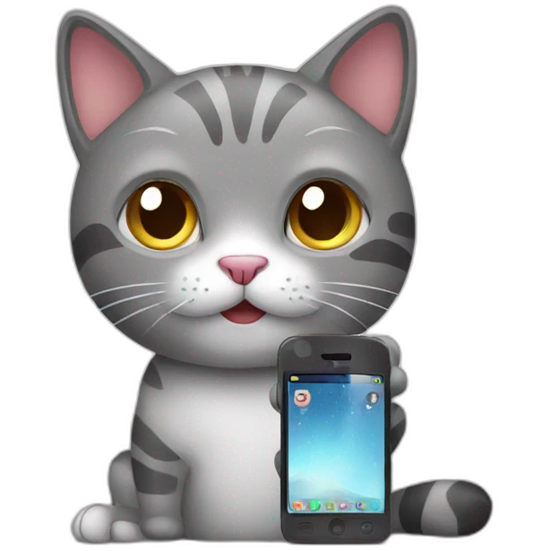 cat with phone emoji