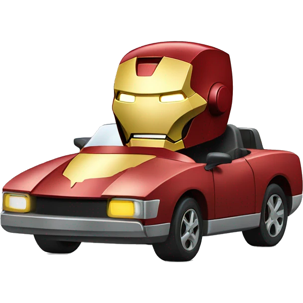 Iron man driving car emoji