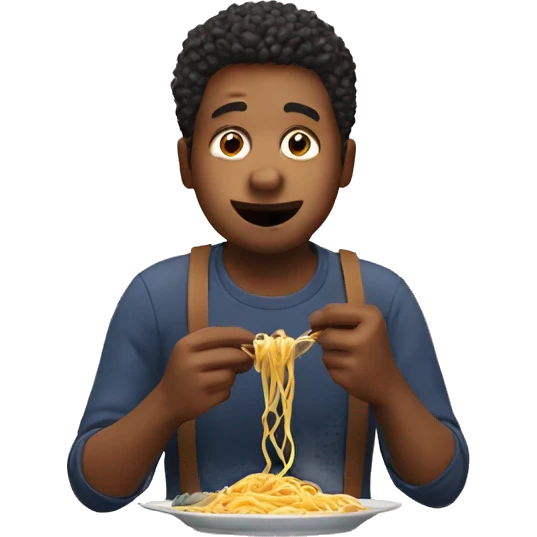 Person eating spaghetti emoji