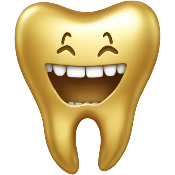 Gold tooth with a gold tooth emoji