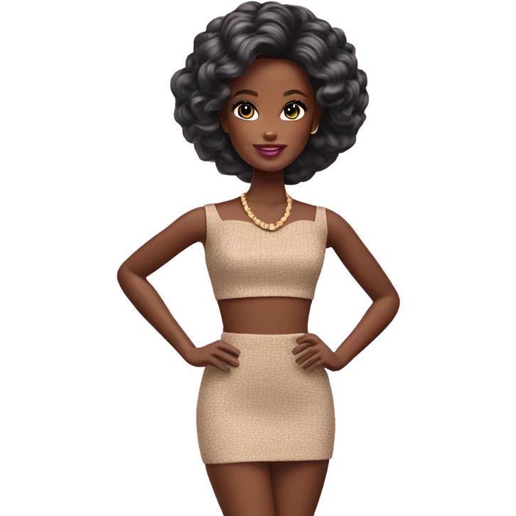Barbie with dark skin emoji