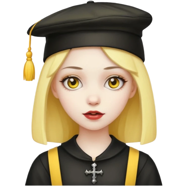 gothic girl with yellow hat emoji