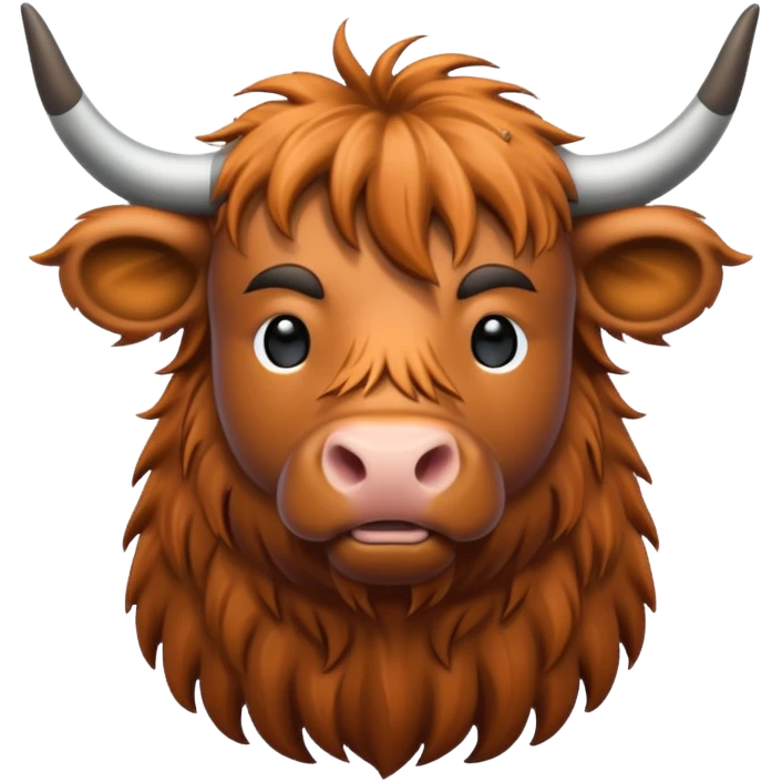  line art highland cow emoji