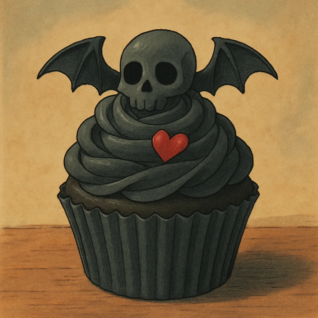 gothic cupcake, ghibli style emoji