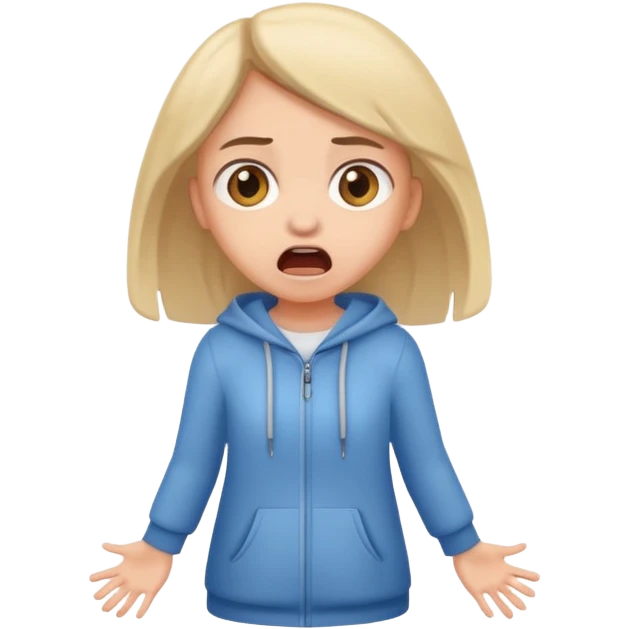 Chica asustada de cuerpo completo  emoji