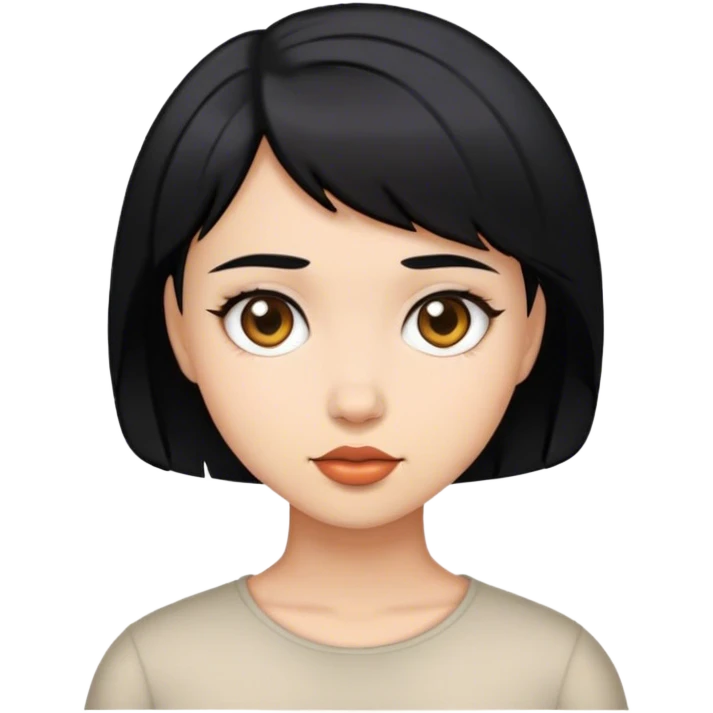 Girl with short black hair  emoji