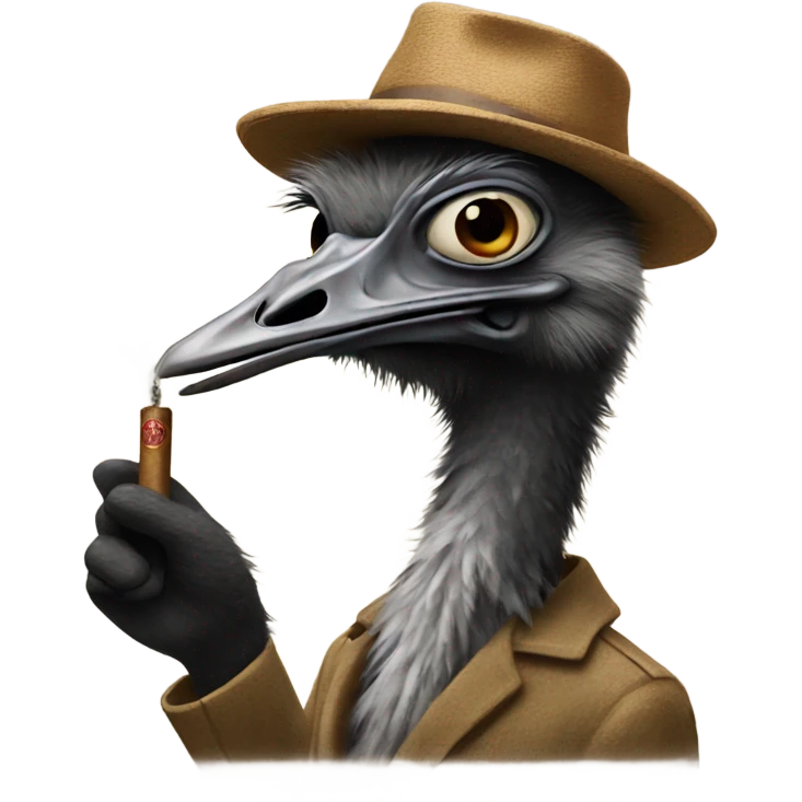 Emu smoking a cigar emoji