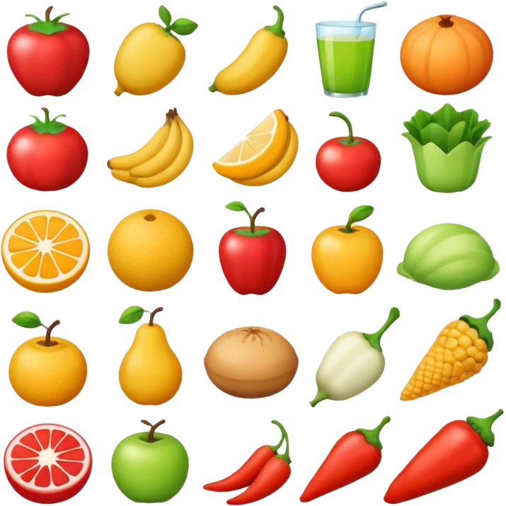 create me an image for a vertical in my super app, food vertical no human, food elements only emoji
