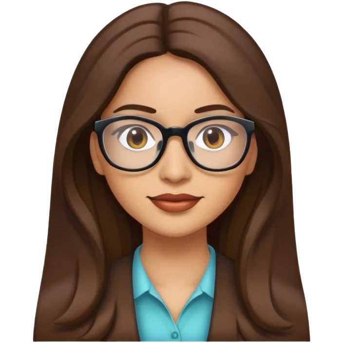 hispanic woman long brown hair glasses emoji