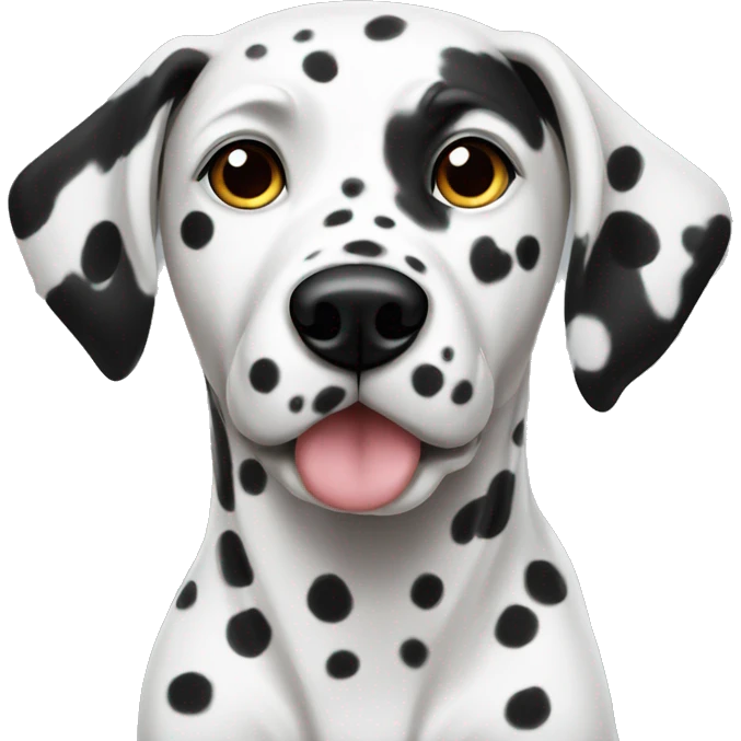Dalmatian with half face black emoji