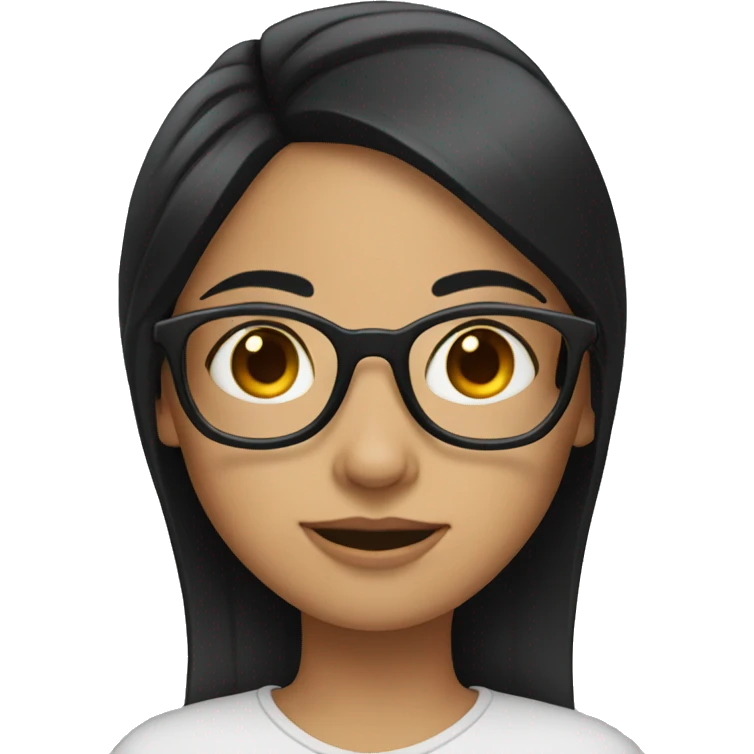 Girl with black hair and specs  emoji