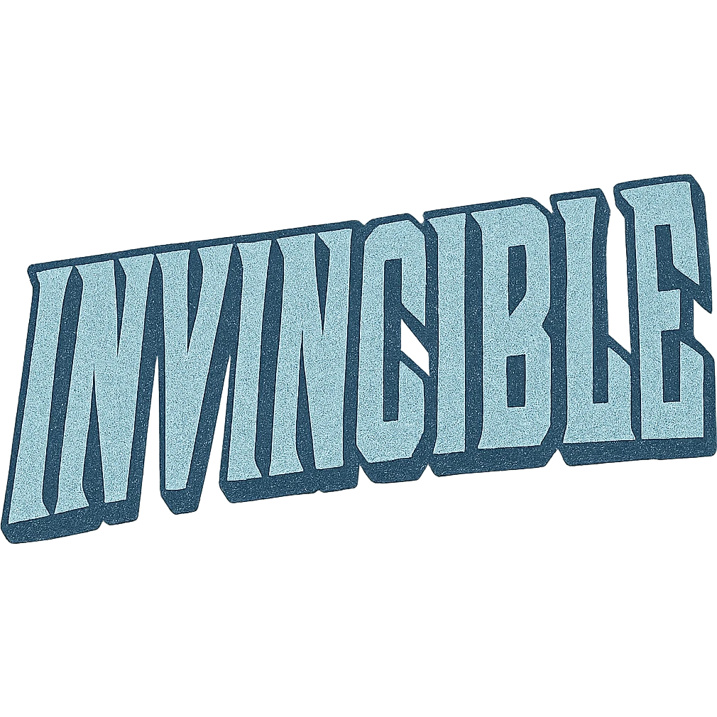 Change the color scheme to blue with a black outline, keep the gritty, distressed comic font, no background. emoji