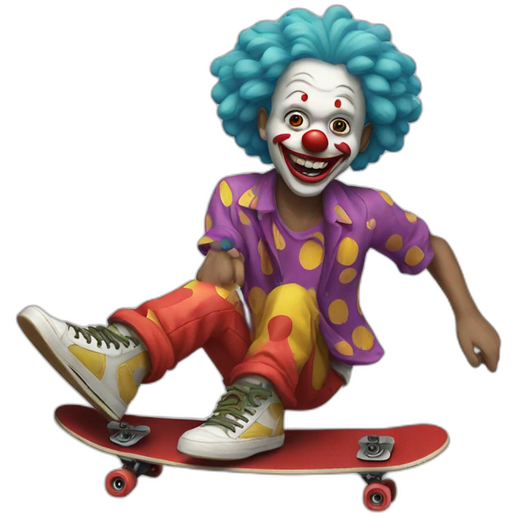 skateboarding clown emoji