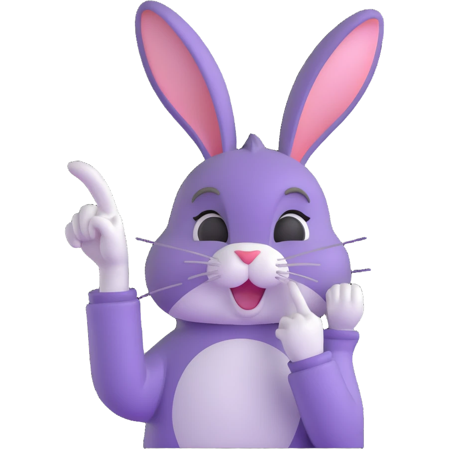 bunny with finger booping its nose emoji