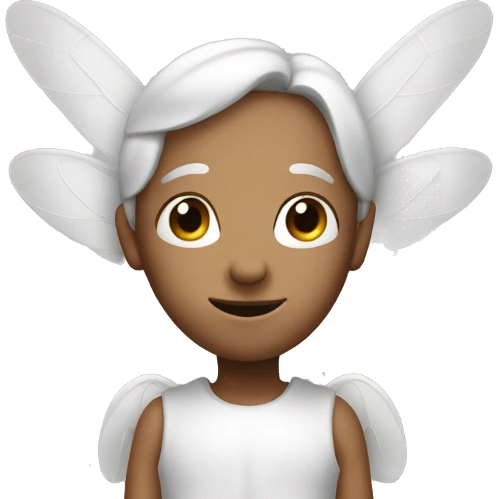 an ant face angel with white wings emoji