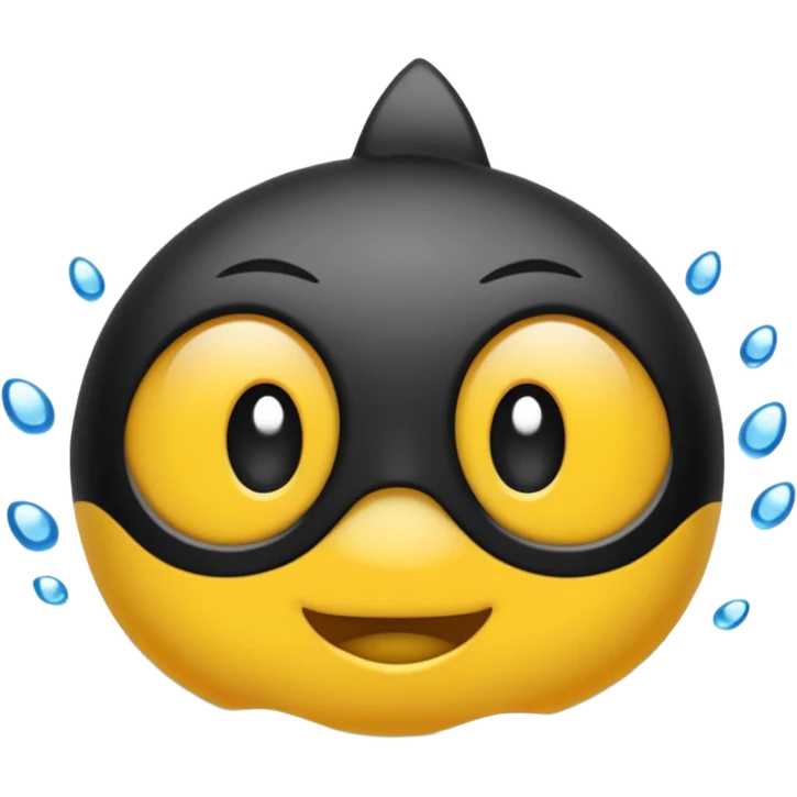 ein schwarzer aal oder seeschlange mit gelben streifen emoji