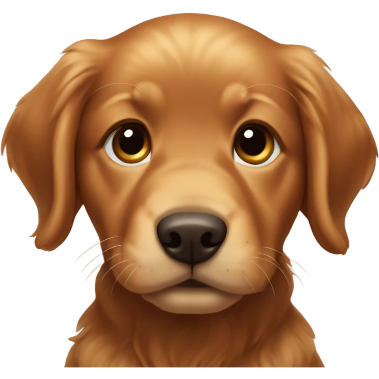 Dark red golden retriever puppy emoji
