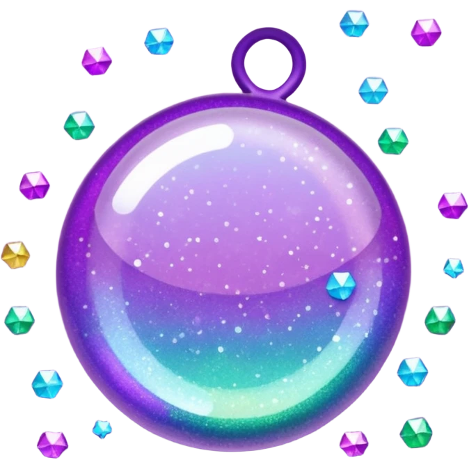 Glitter Purple and Cian bye emoji