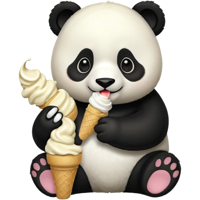 Panda eating ice cream emoji