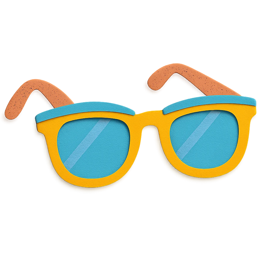 sunglasses with a fun summer vibe and bright colors in paper-craft style emoji