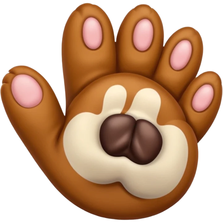 Dog paw raised in a clenched salute emoji