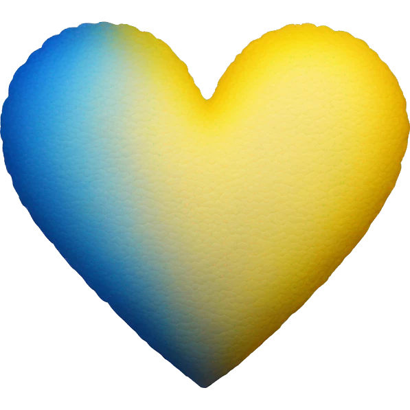 Yellow and blue ombré heart emoji