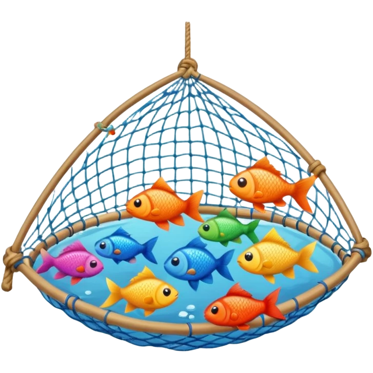 fishing net with fishes emoji