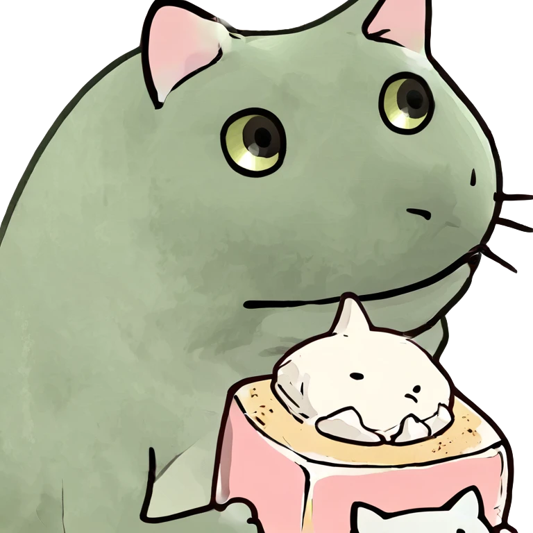 Cat on marshmallow  emoji