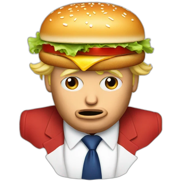 Donald-Trump-eating-a-hamburger emoji