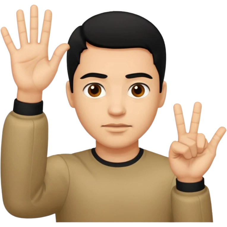 light skin black hair man haciendo señal de no emoji