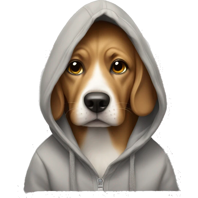 Dog using a hoodie emoji