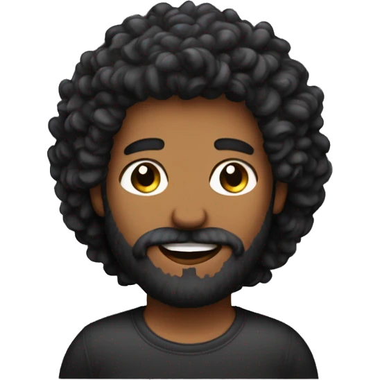 homem cabelo raspada curto preto com barba rala emoji