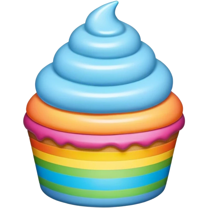 Rainbow colored icing emoji