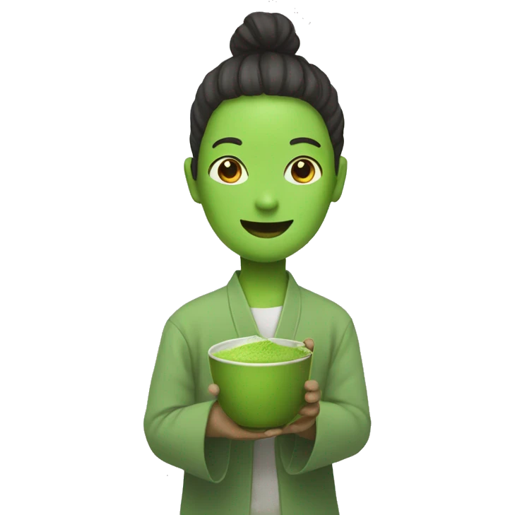 matcha person holding emoji
